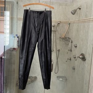 Women’s vintage black leather pants